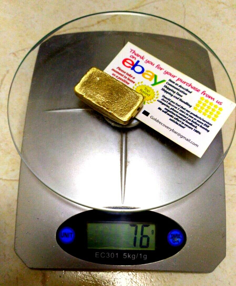 76 Grams Scrap Gold Bar For Gold Recovery Melted Different Computer Coin Pins