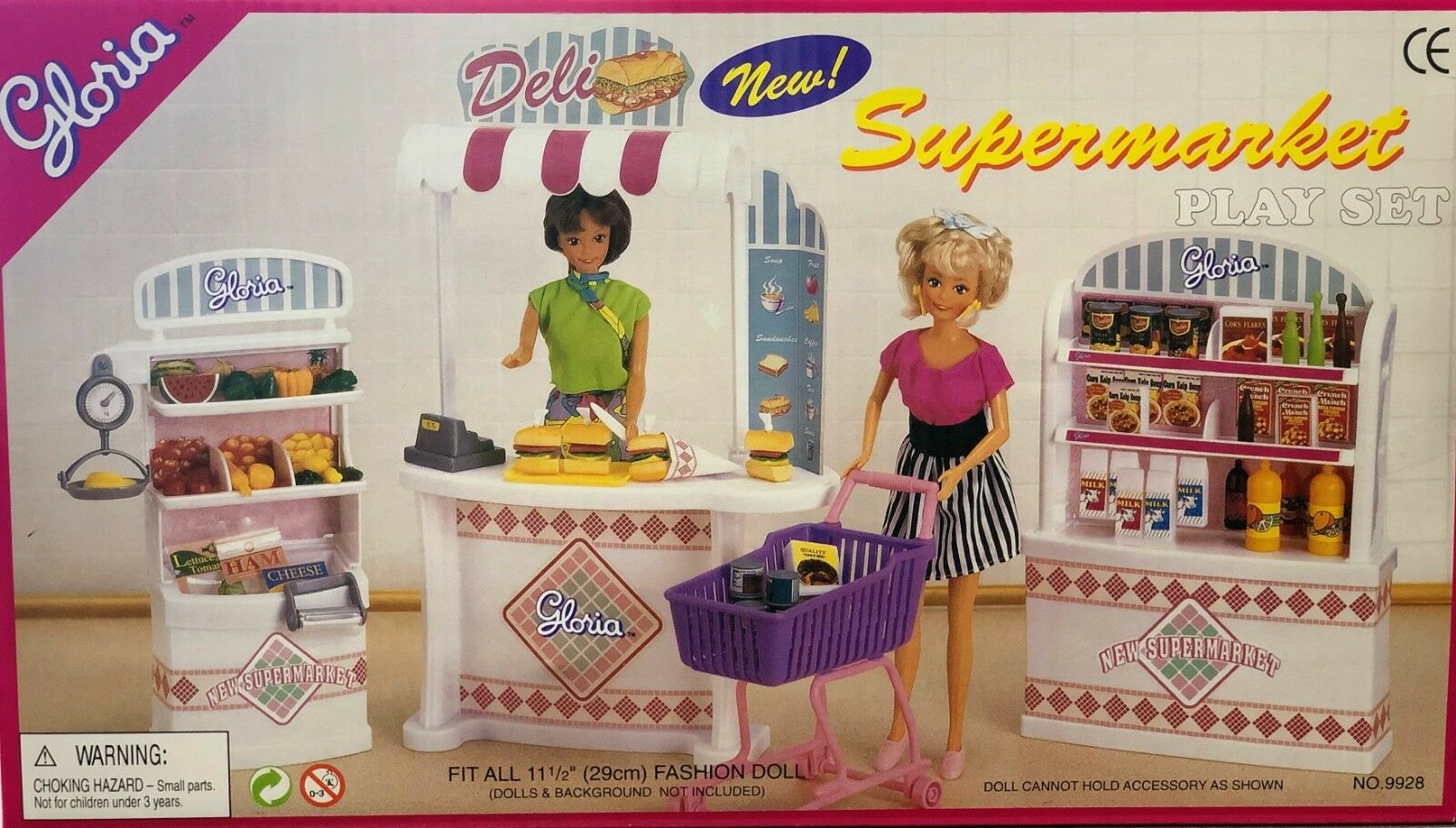 Gloria Barbie Size Dollhouse Furniture Supermarket Play Set