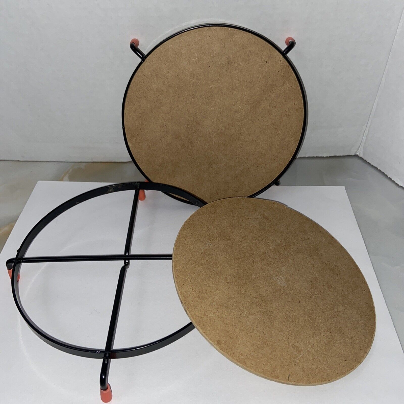2 Diy 6” Circular Trivet Stand W/ Metal Frame Hardboard Mosaic Craft How To
