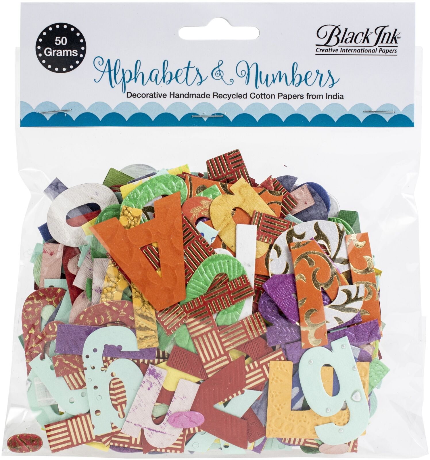 Black Ink Alphabets & Numbers-assorted, 50 Grams