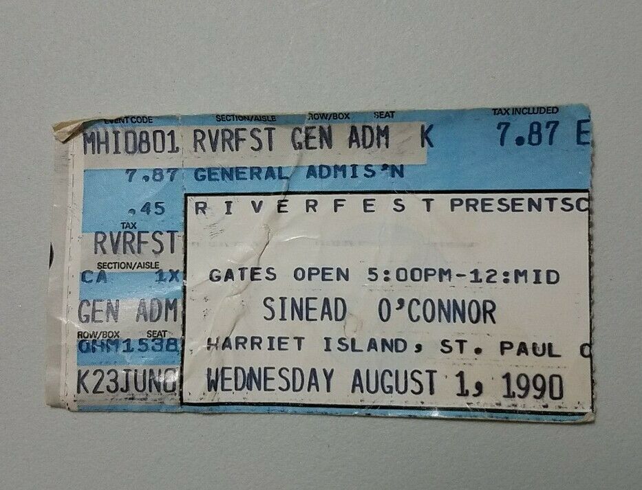 Sinead O'connor Ticket Stub 1990 St. Paul, Mn