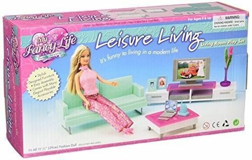My Fancy Life Barbie Size Dollhouse Furniture Leisure Living Room Play Set