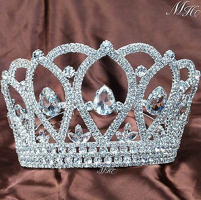 Queen Large Tiara Crown Crystal Headband Beatuy Pageant Wedding Party Costumes