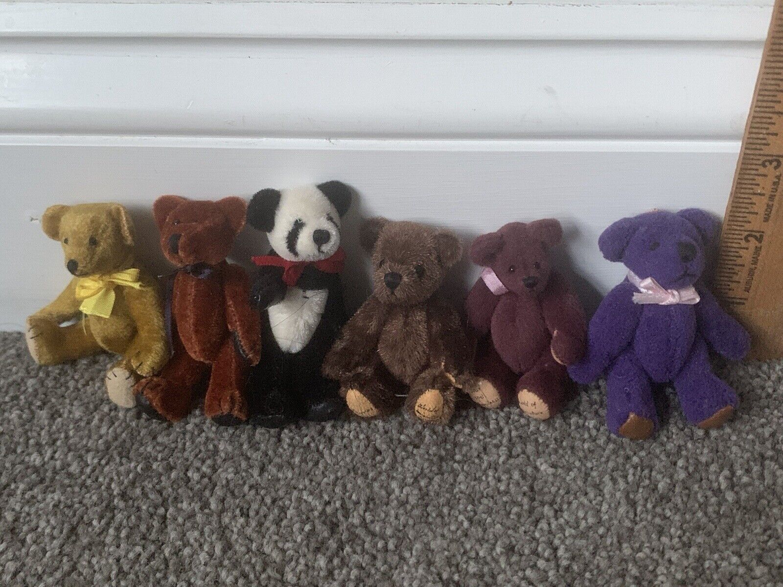 Lot 6 Miniature Dollhouse Bears Artist Teddy Bears Cute 2”-3” Buy Now