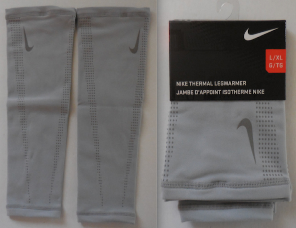 Nike Thermal-fit Legwarmer Adult Unisex 1 Pair - Wolf Grey/silver Size L/xl New
