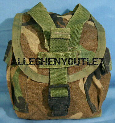 Usgi Molle 1 Qt Canteen Cover / Utility Pouch Woodland 8465-01-484-0450 Vgc