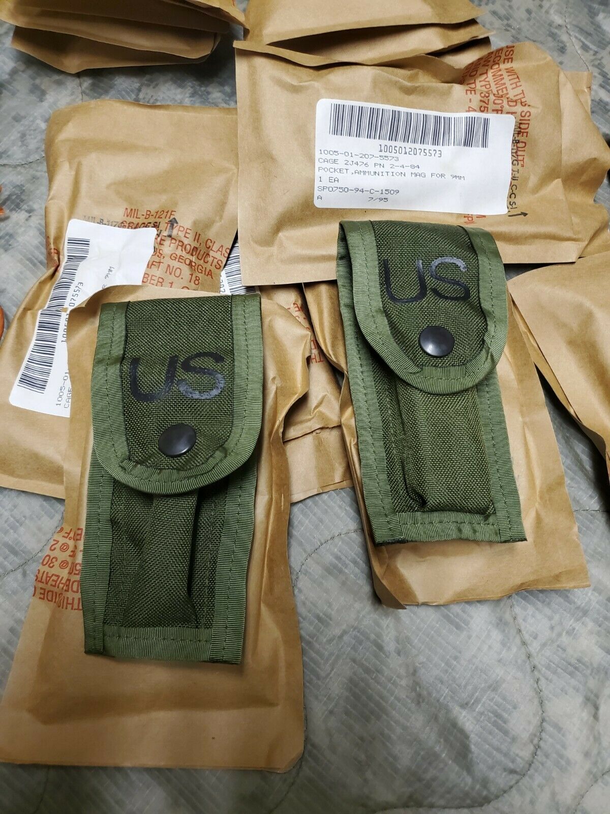 Us Military Army 9mm Magazine Ammo Pouch W/ Alice Clips Od Green New*inusgiwrap*
