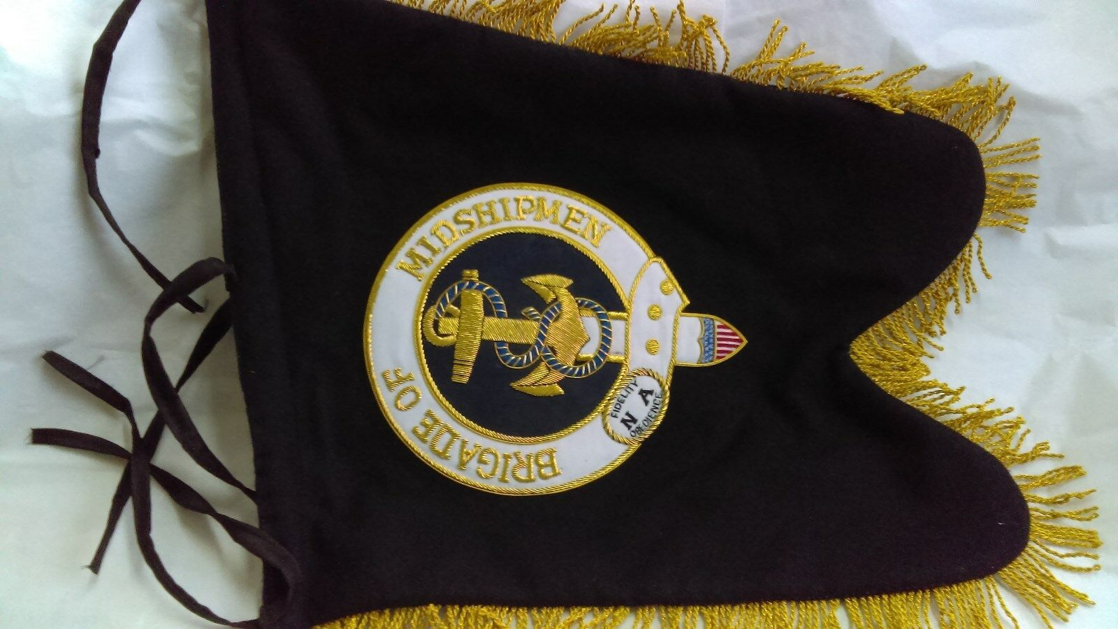 Bagpipe Banner. Hand Embroidered On Both Sides With Your Band Or Other Badge