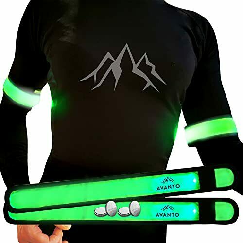 Avanto Running Led Armband With Extra Batteries, High Visibility Safety Green