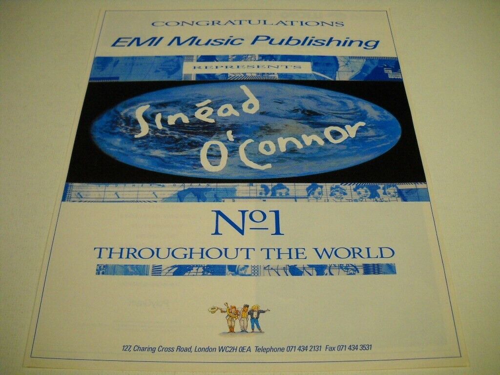 Sinead O'connor Is No. 1 Throughout The World... Original 1990 Promo Poster Ad