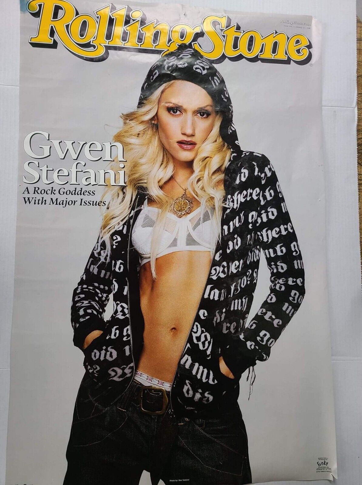 Gwen Stefani Rolling Stone Cover Poster 20" X 16" No Doubt Rare Vintage