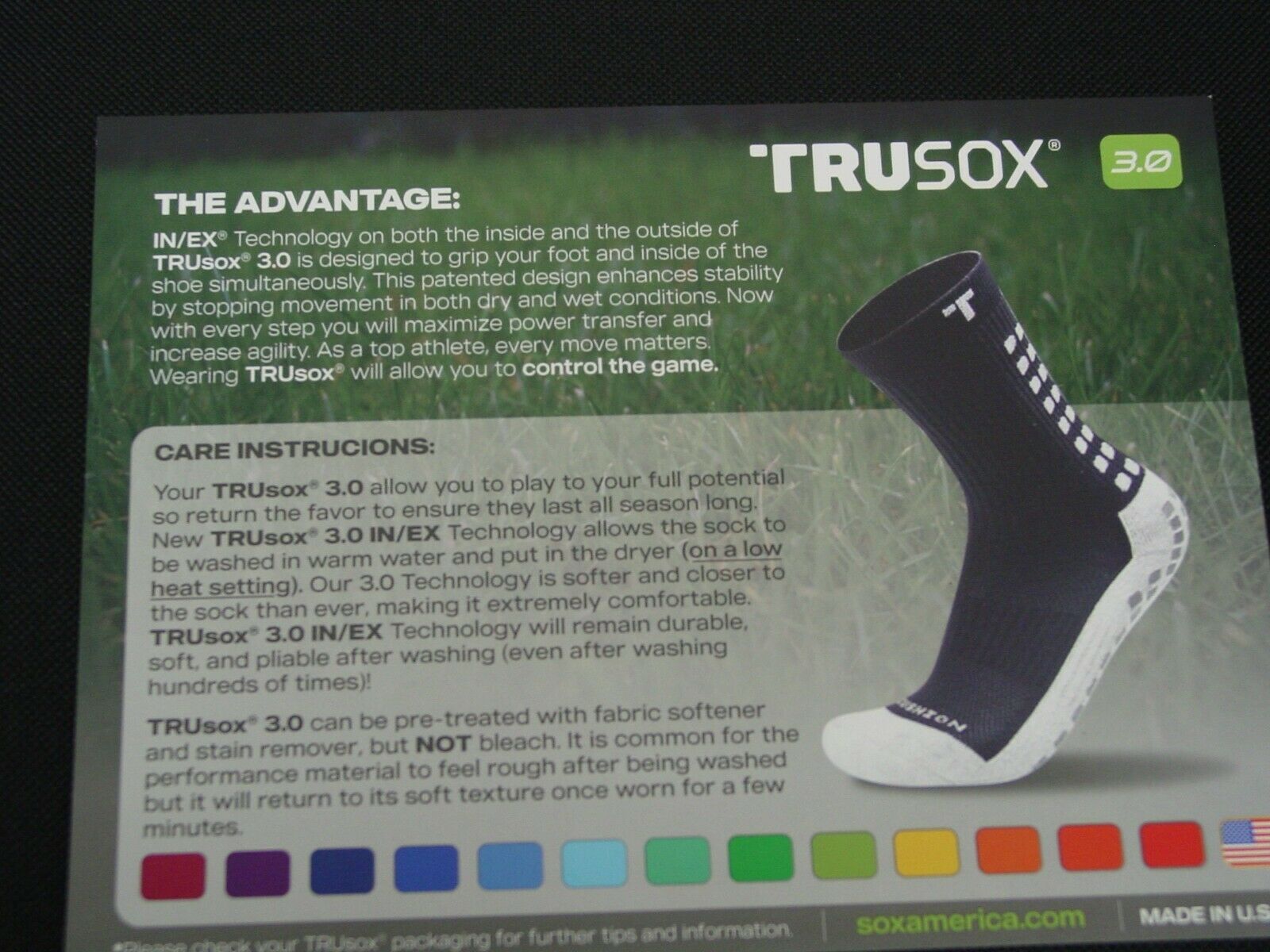Trusox 3.0 New With Defects Soccer Athletic Sock, Black White Thin Adult