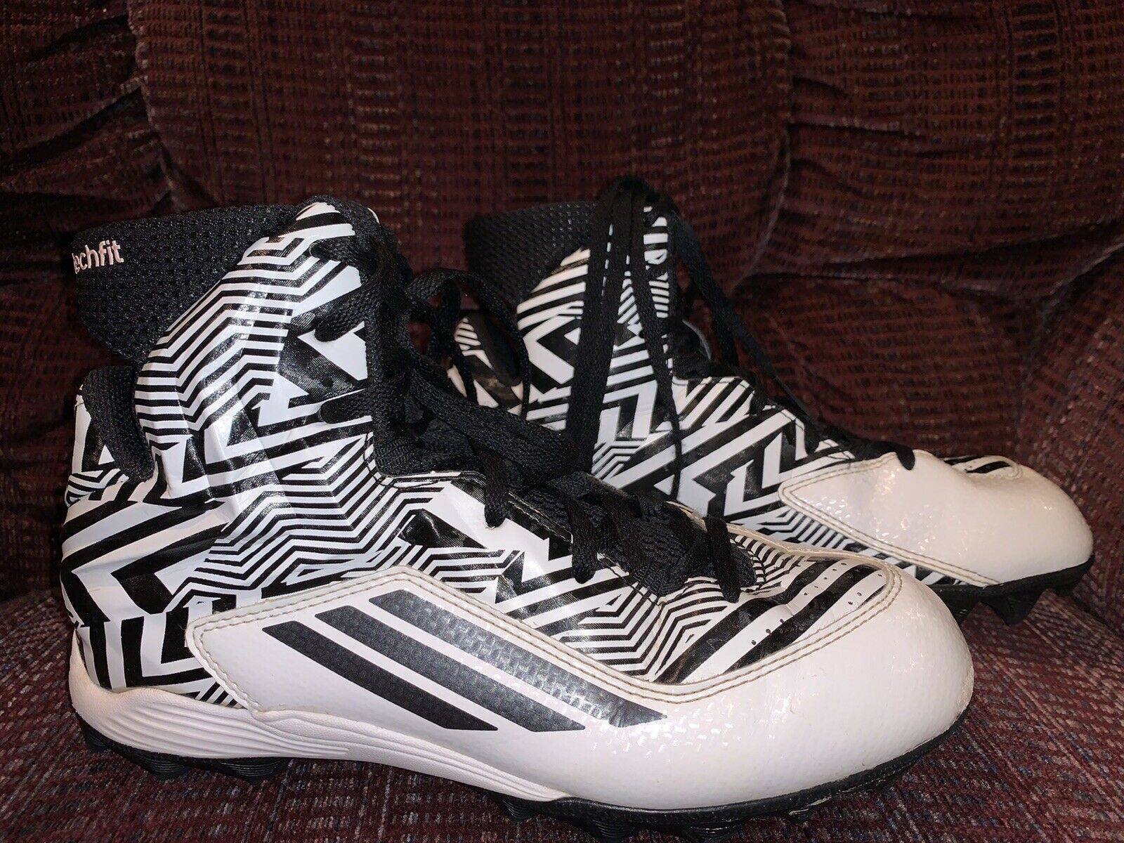 Youth Size 4 Adidas Black & White Football Cleats