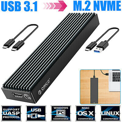 M-key To Type-c Usb 3.1 External Enclosure Hard Case Box Shell For M.2 Nvme Ssd