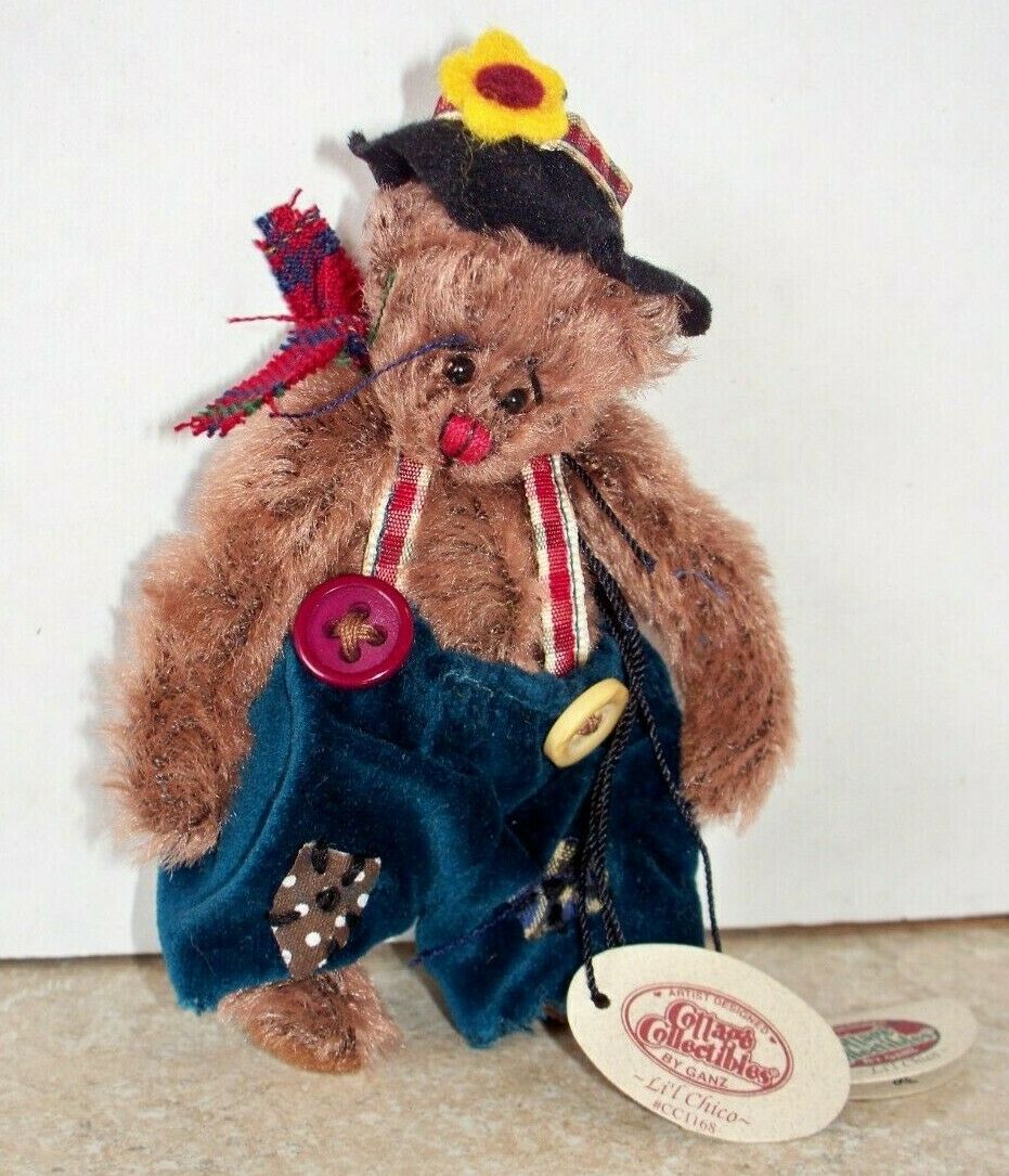 Ganz Cottage Collectibles Miniature Hobo Bear Li'l Chico By Lorraine Nwt