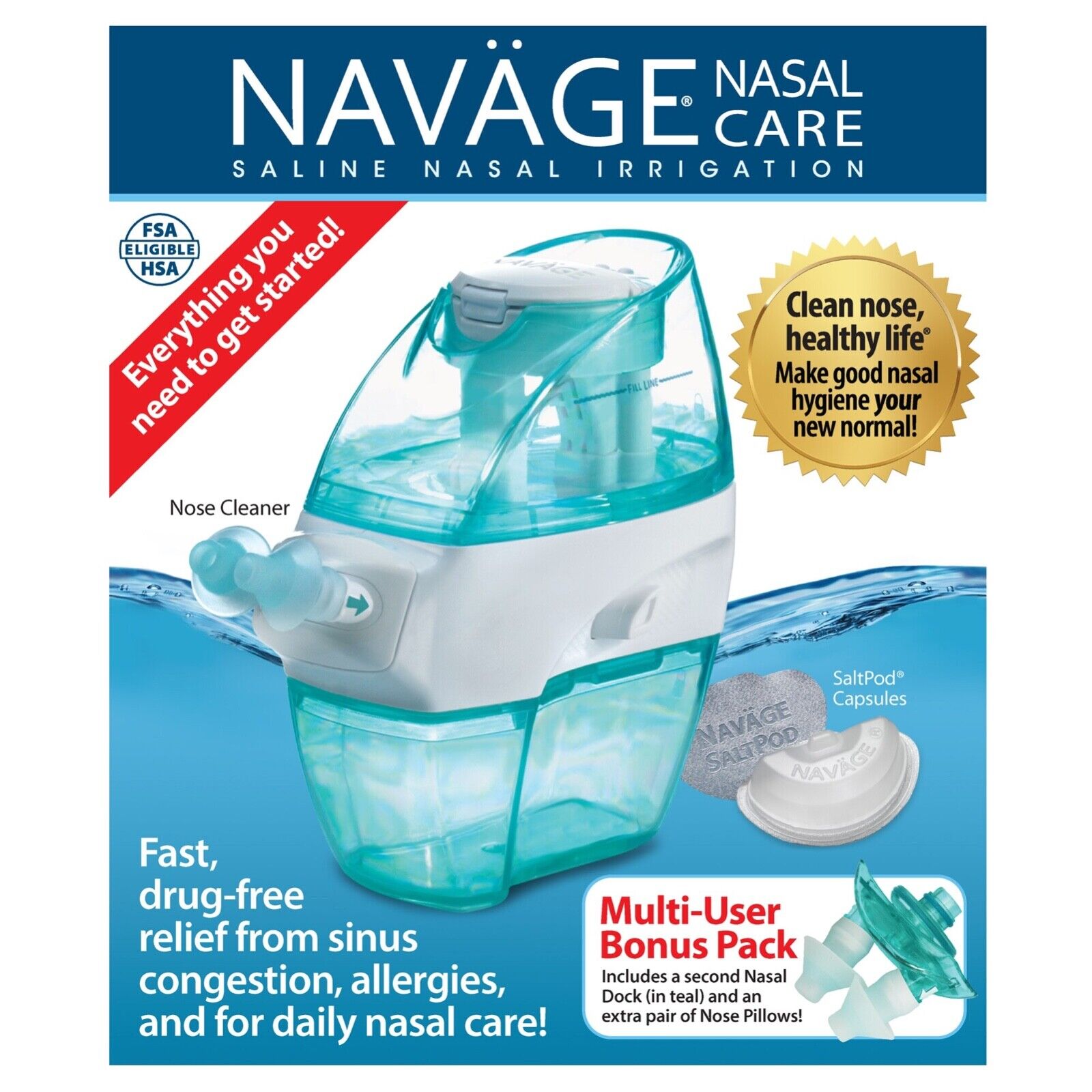 Navage Nasal Care Irrigation Multi-user Bonus Pack For Improved Nasal Hygiene