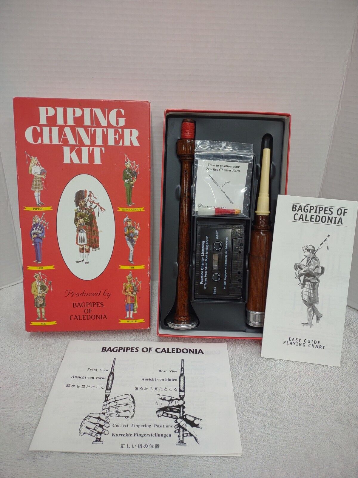 Piping Chanter Kit By Bagpipes Of Caledonia Scottish Beginner Bagpipe W/cassette