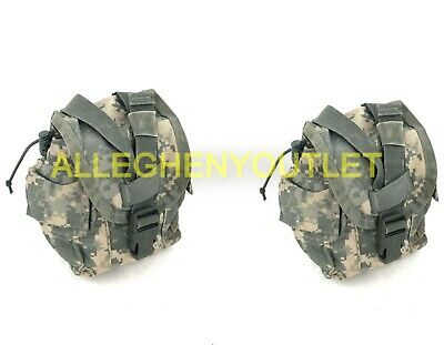 Lot Of 2 Us Army Molle 1 Qt Acu Canteen Cover Utility Gp Pouch Vgc / Excellent