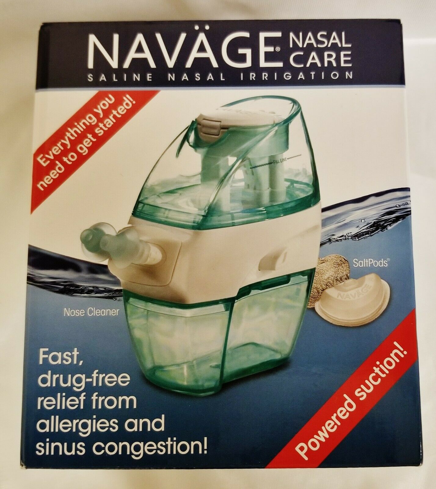 Navage Nasal Irrigation Basic Bundle: Navage Nose Cleaner & 18 Salt Pods. New.