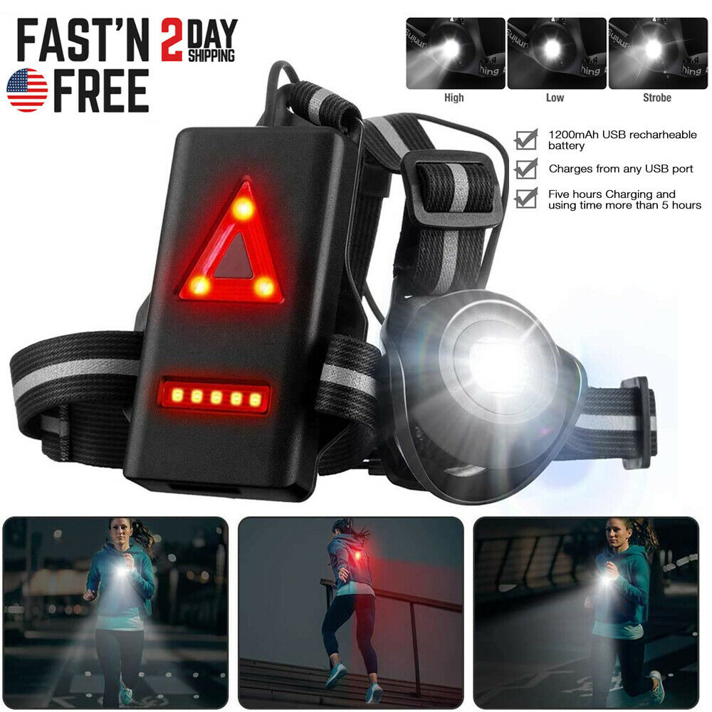 Outdoor Night Running Lights Led Chest Run Light Warning Lamp With Usb Charging