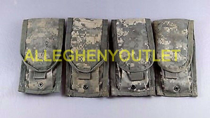 Qty (4) Us Military Issue Molle Ii Double Mag Pouch Acu Camo Magazine Pouch Vgc