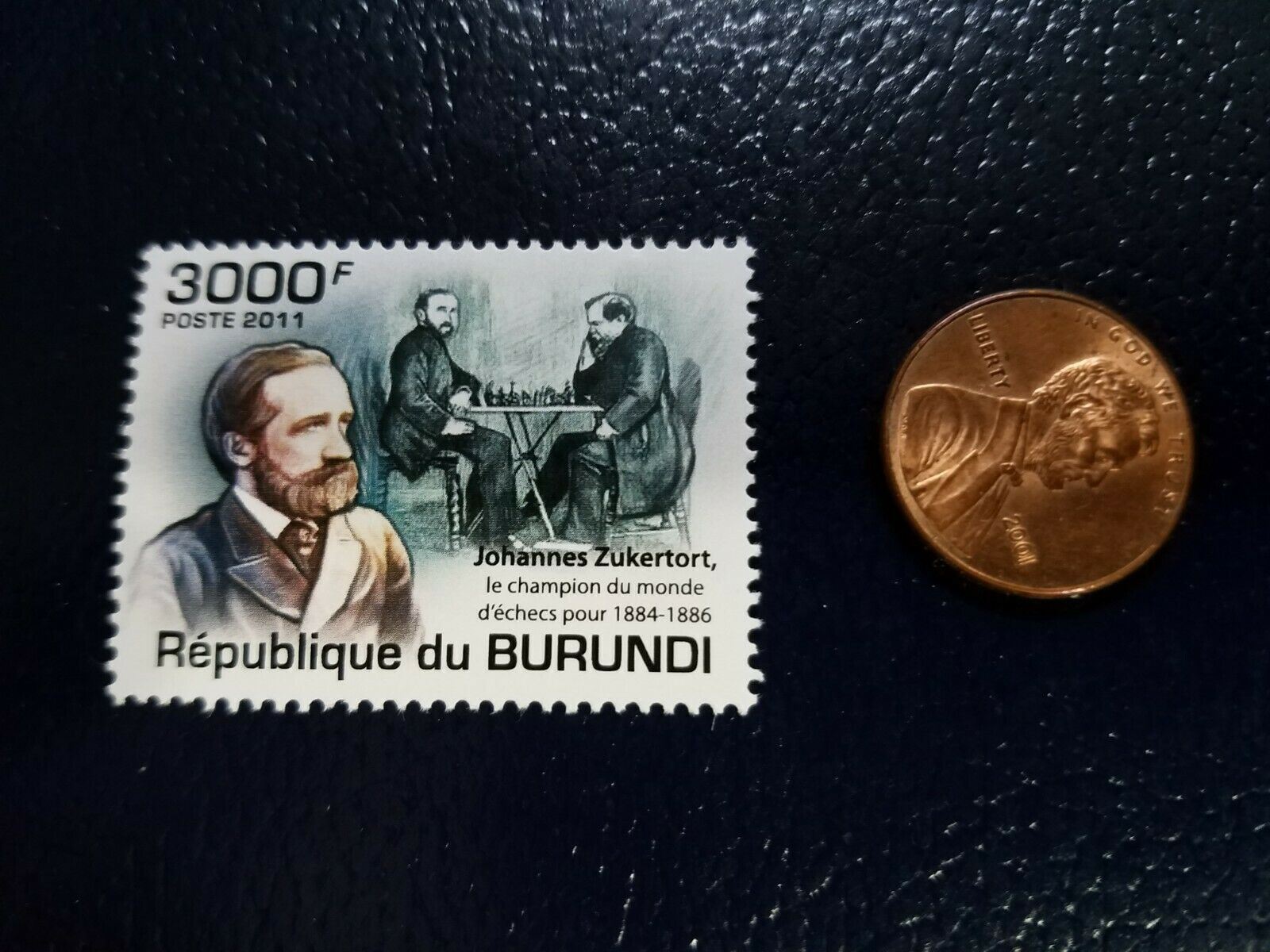 Johanne Zukertort Chess Grandmaster 2011 Republique Du Burundi Perforated Stamp