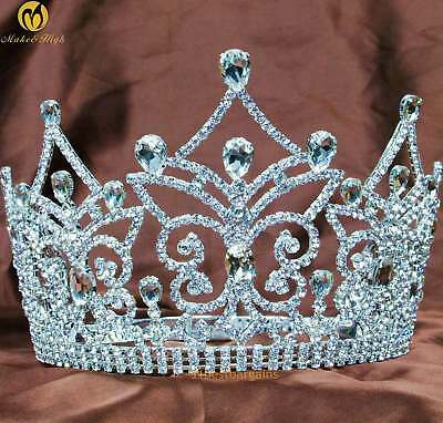 Amazing Women Tiara Headpiece 5.75" Bridal Crown Crystals Wedding Pageant Prom