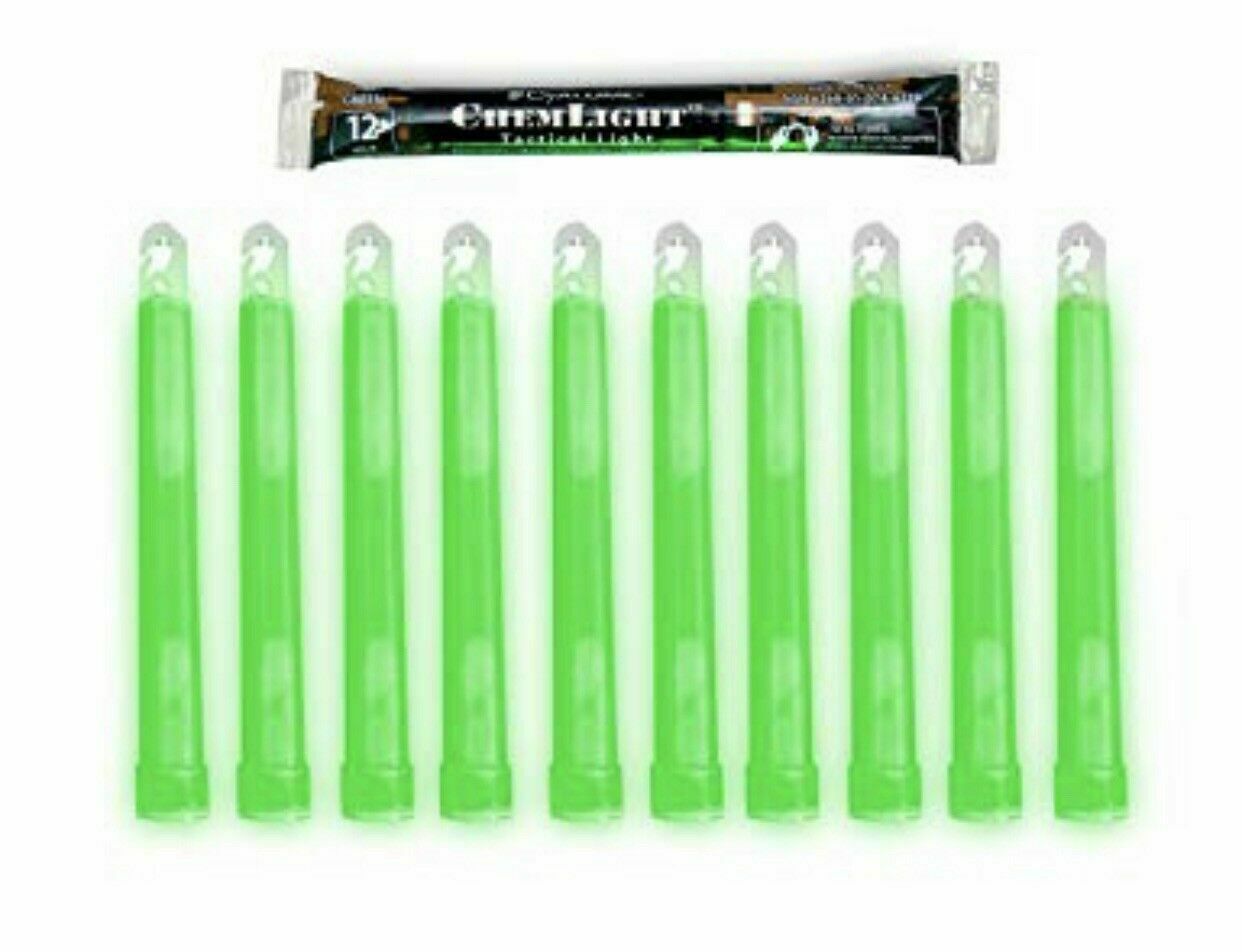 High Quality X10 Cyalume Chemlight Military, Green. Glow Sticks