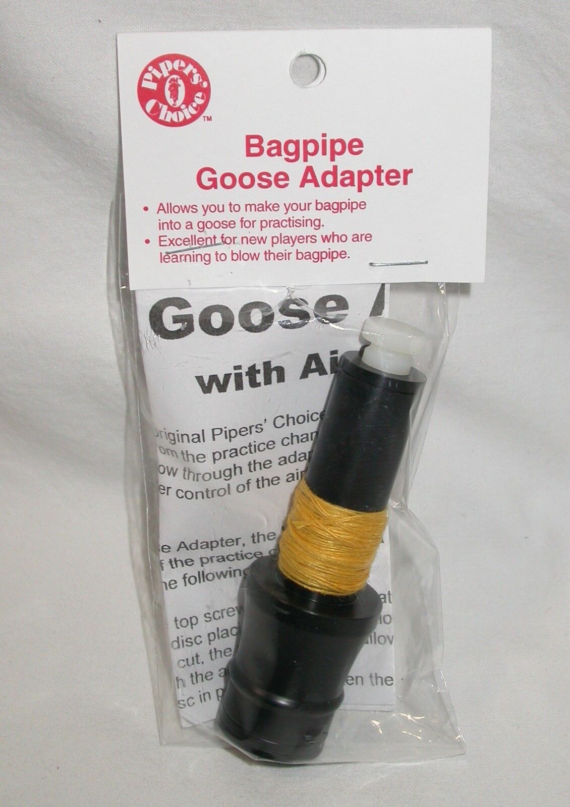 Bagpipes Goose Adapter With Airflow Valve