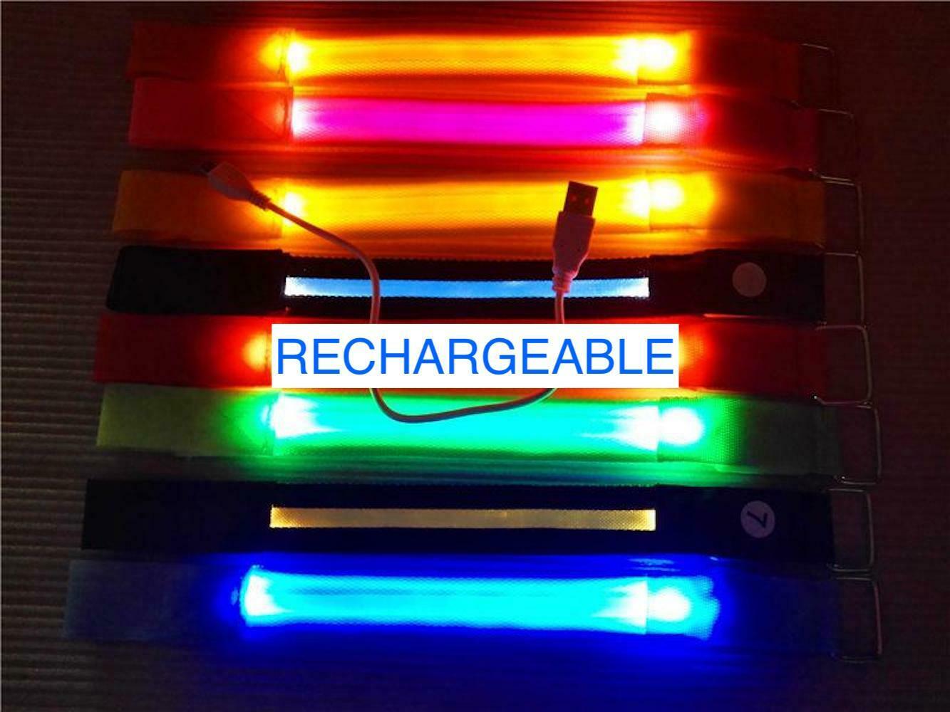 Arm/ankle Band Bracelet Rechargeable Led Glow Light Safety For Running Cycling