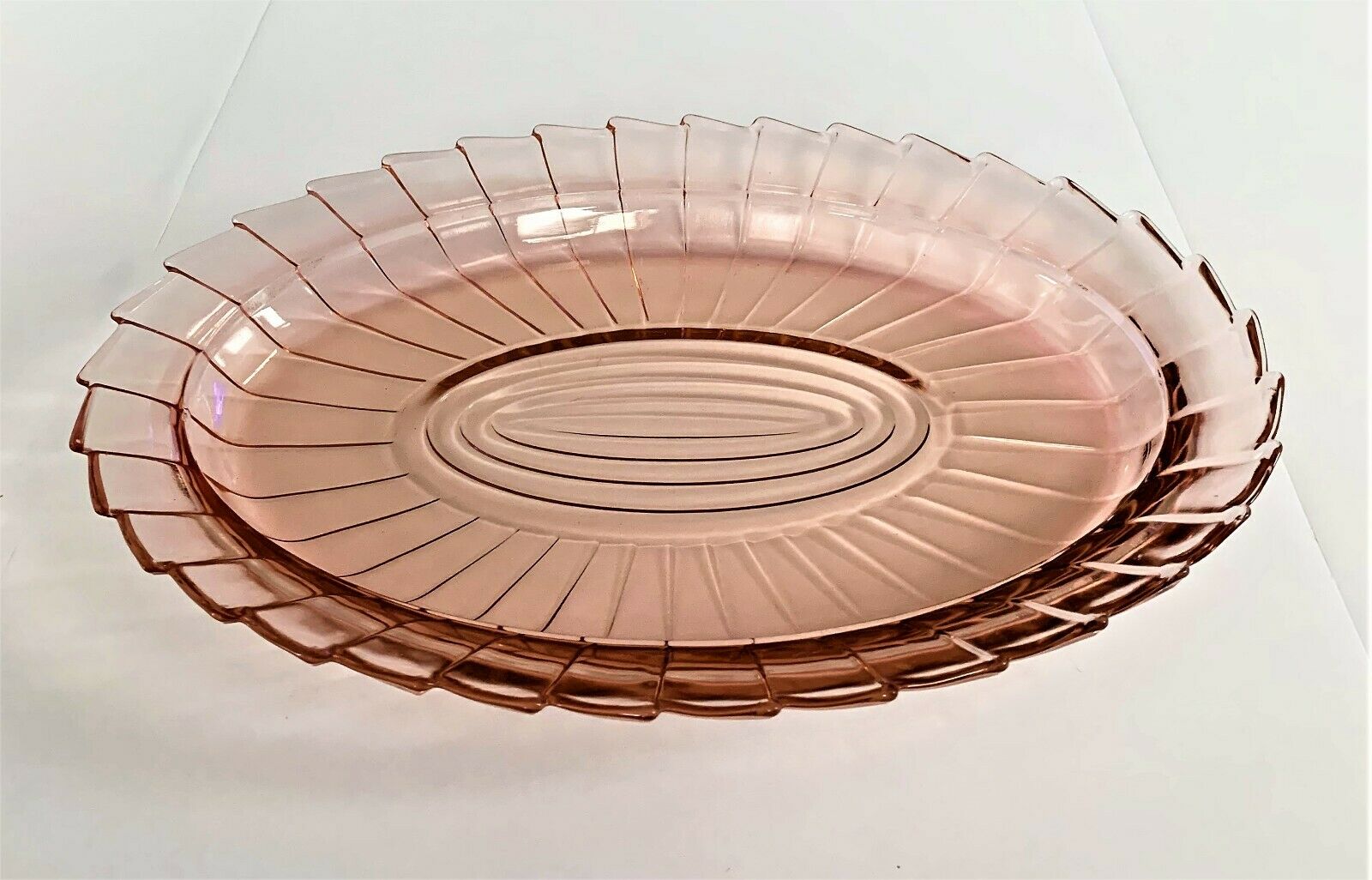 Jeannette Glass Sierra Pink Glass Platter/11" X 8"/1929-1933/beautiful!