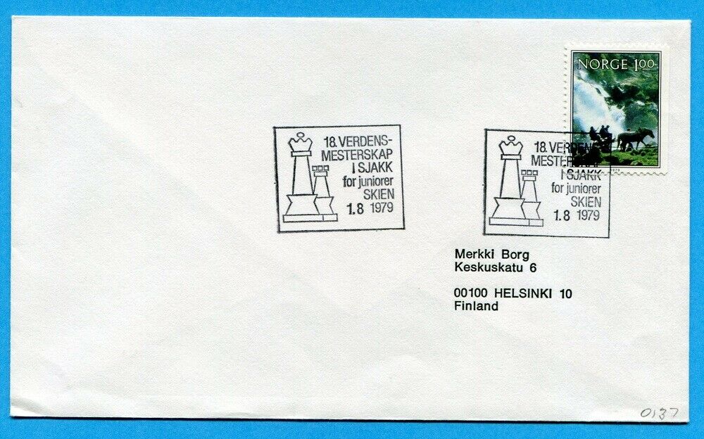 Com Chess Norway 01.08.1979 Special Cancel Skien