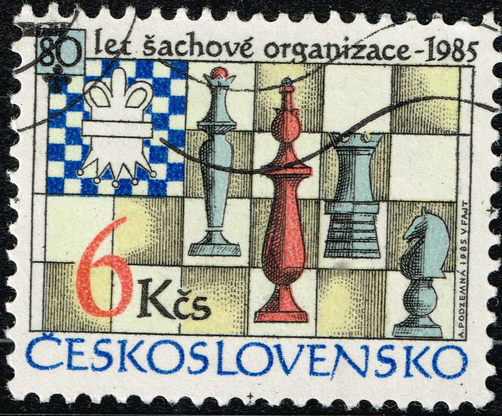 Czech Chess World Olympiad Stamp 1985
