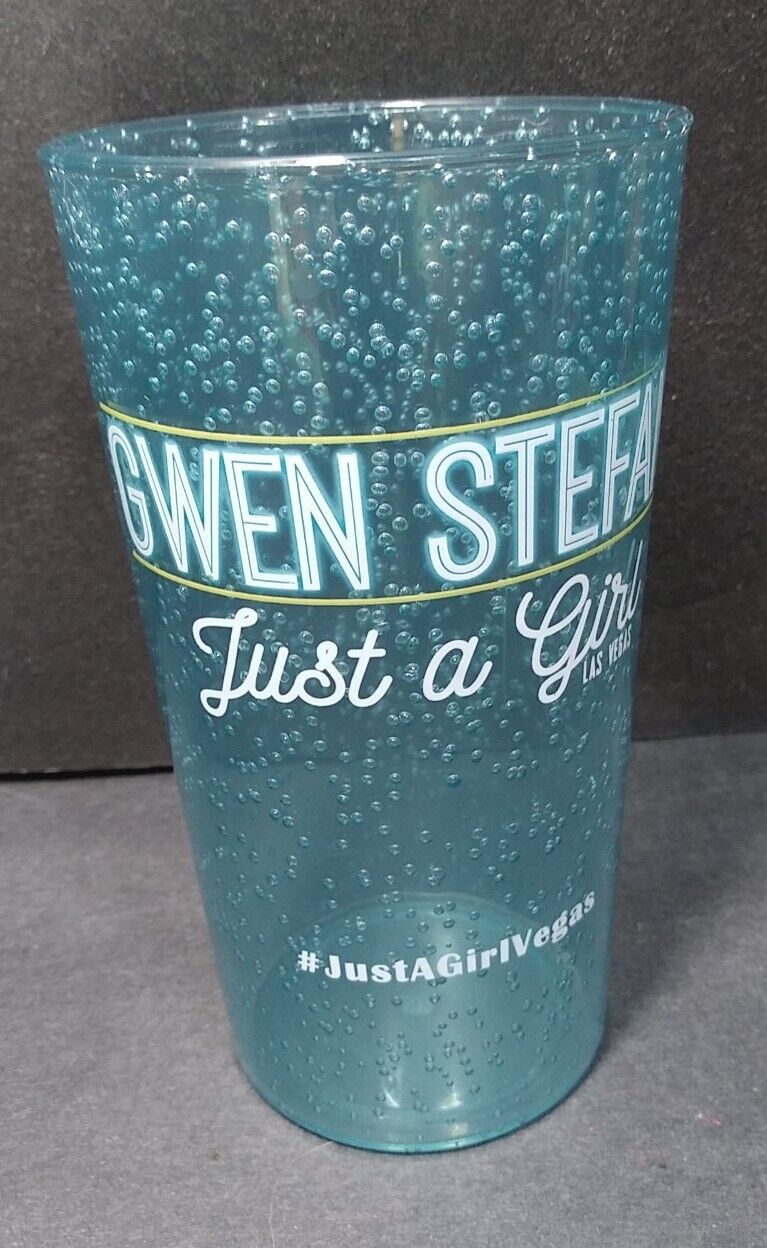 Gwen Stefani Just A Girl Las Vegas Concert Souvenir Bubble Cup 24oz Blue Plastic