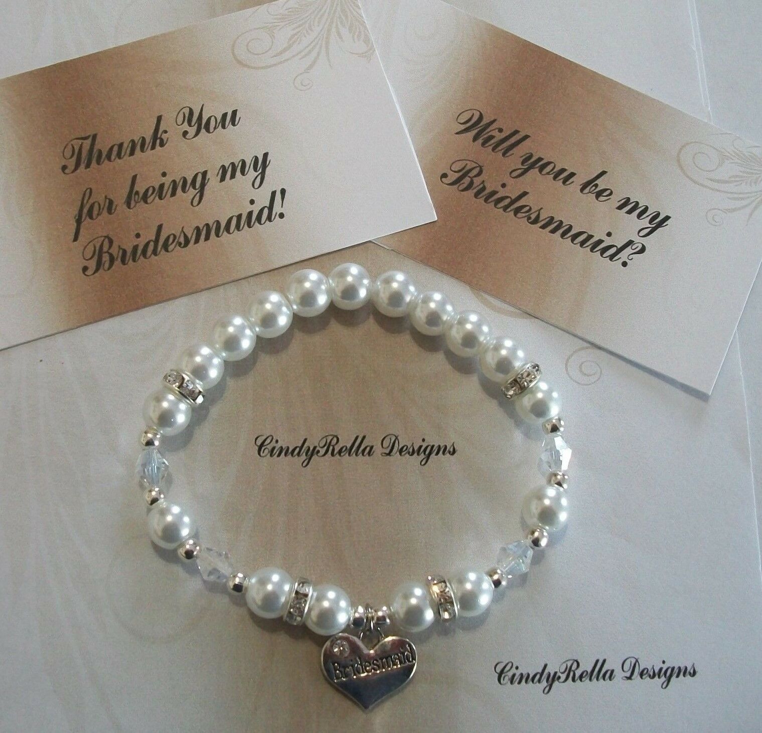 Bridesmaid/maid/matron Of Honor Wedding Bracelet With Or Without Choice Of Card