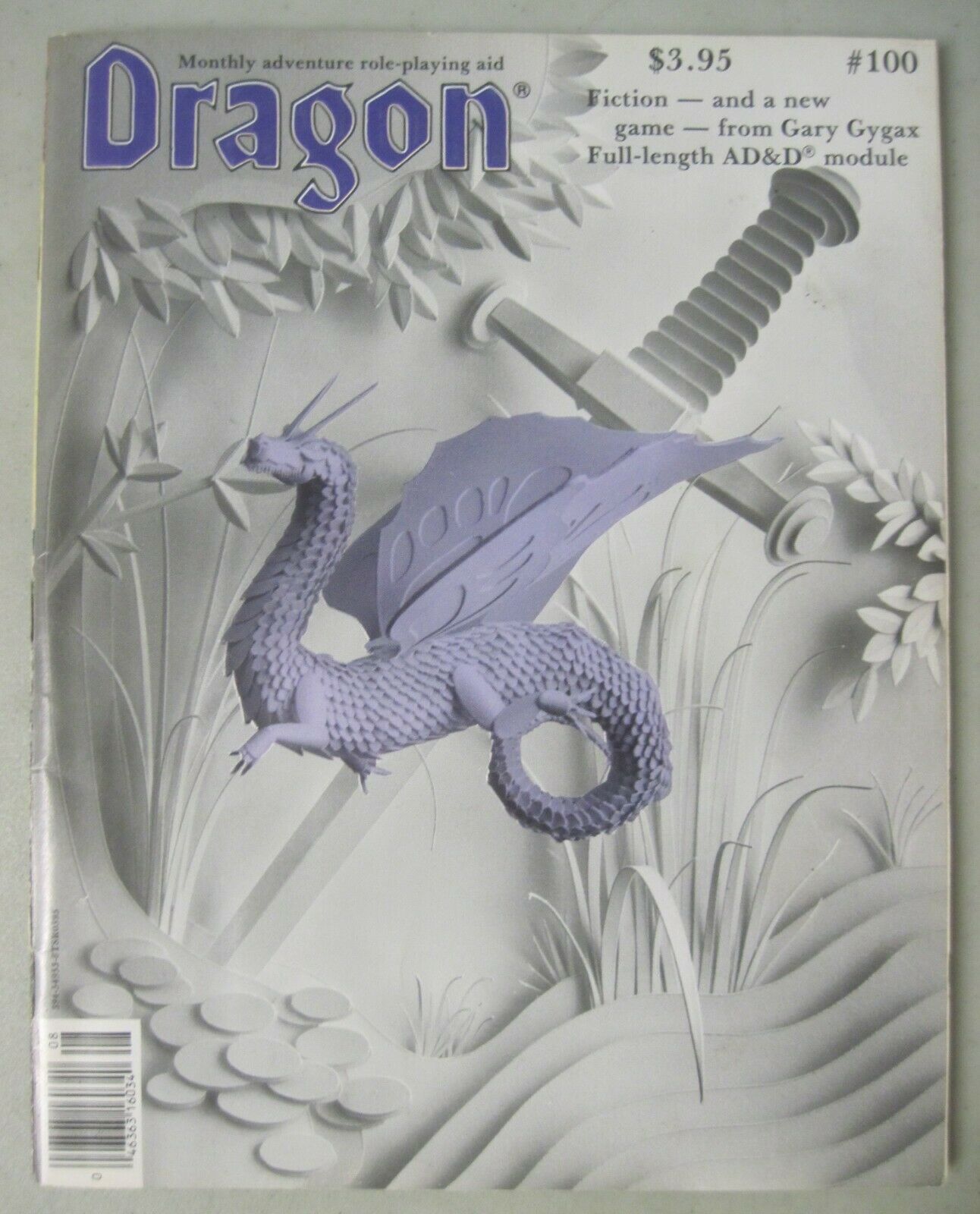 Dragon Monthly Adventure Role-playing Aid Magazine #100 August 1985 Gary Gygax