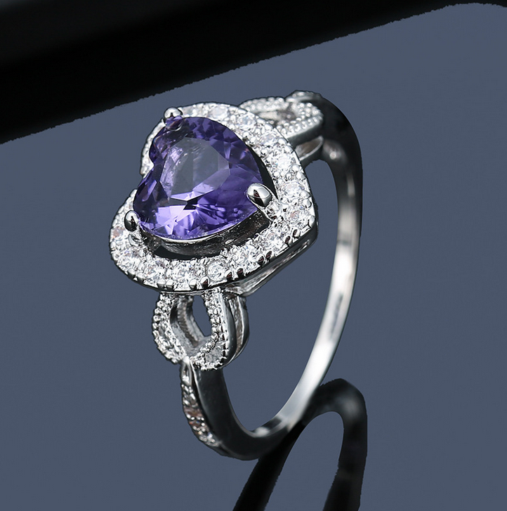 Fashion Unisex Cool Simulated Amethyst Engagement Ring For Wedding Party Size8