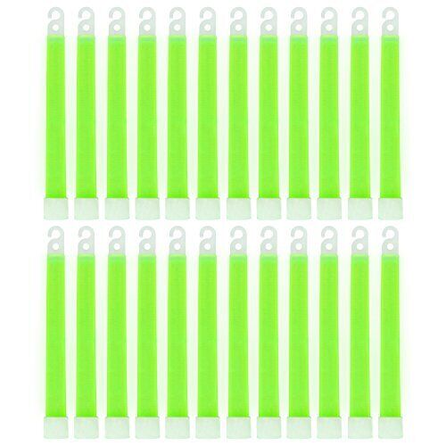 Meditac Green Glow Stick - Bright 6" Snap Sticks With 12 Hour Duration (24 Pack)