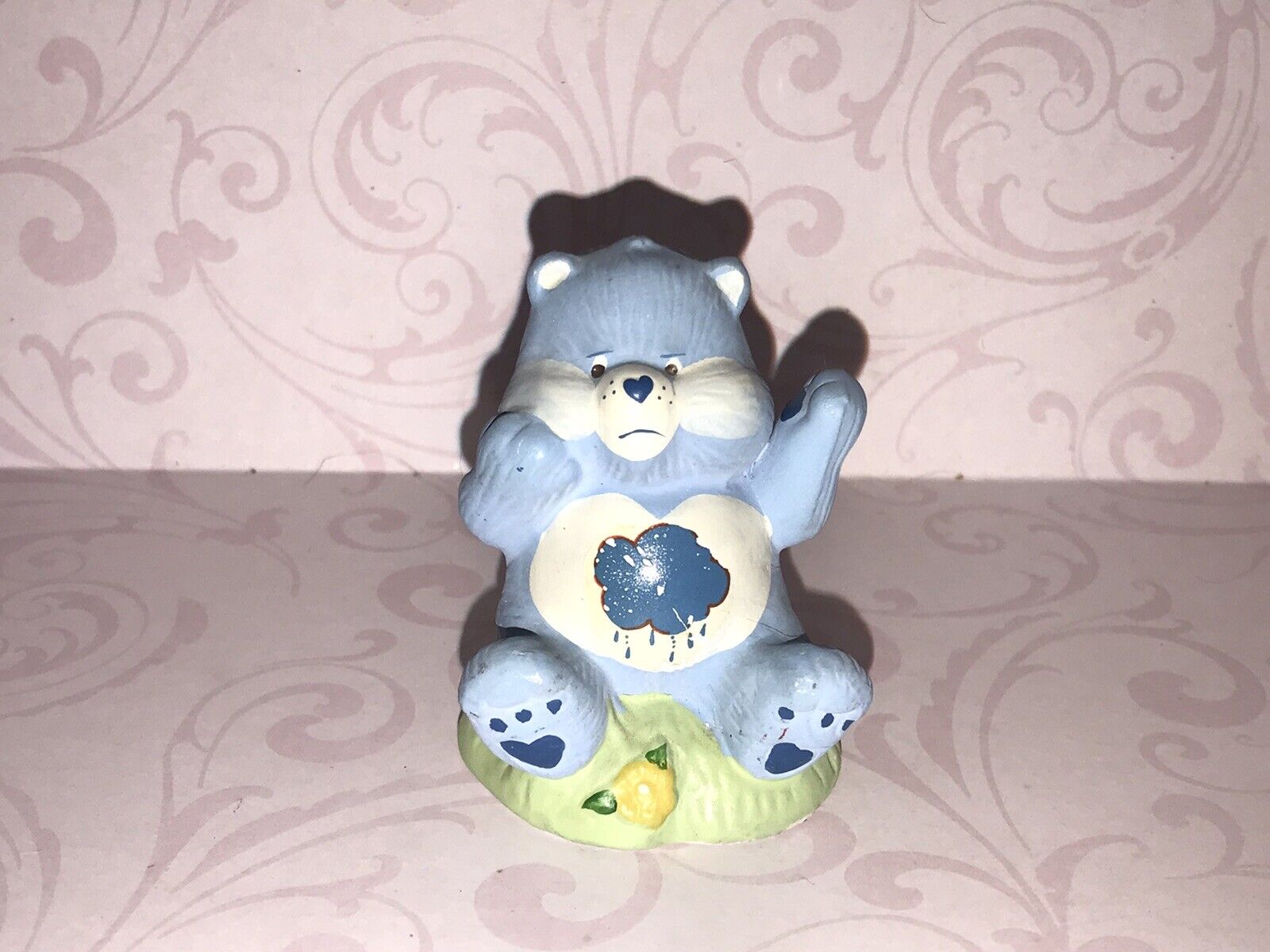 Vintage American Greetings Care Bears Ceramic Figurine Grumpy Bear