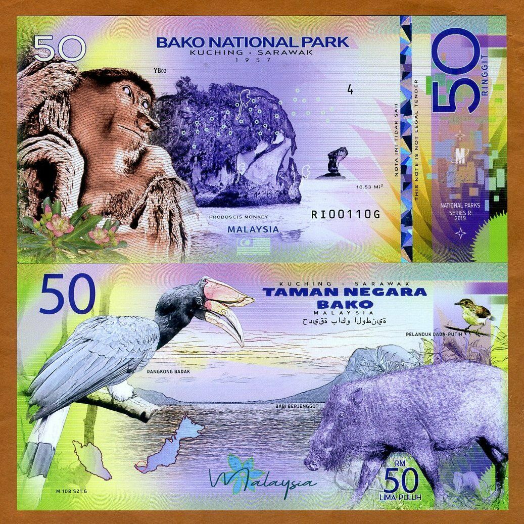 Malaysia, Bako National Park, Sarawak, 50 Ringgit, Private Issue Polymer, 2019