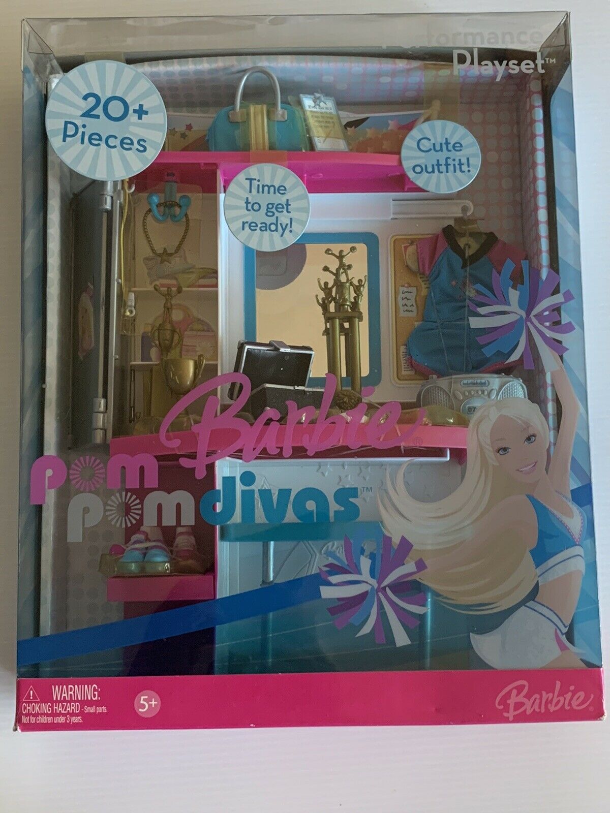 Barbie Pom Pom Divas Performance Playset Cheerleader Vanity Toy Mattel K8402