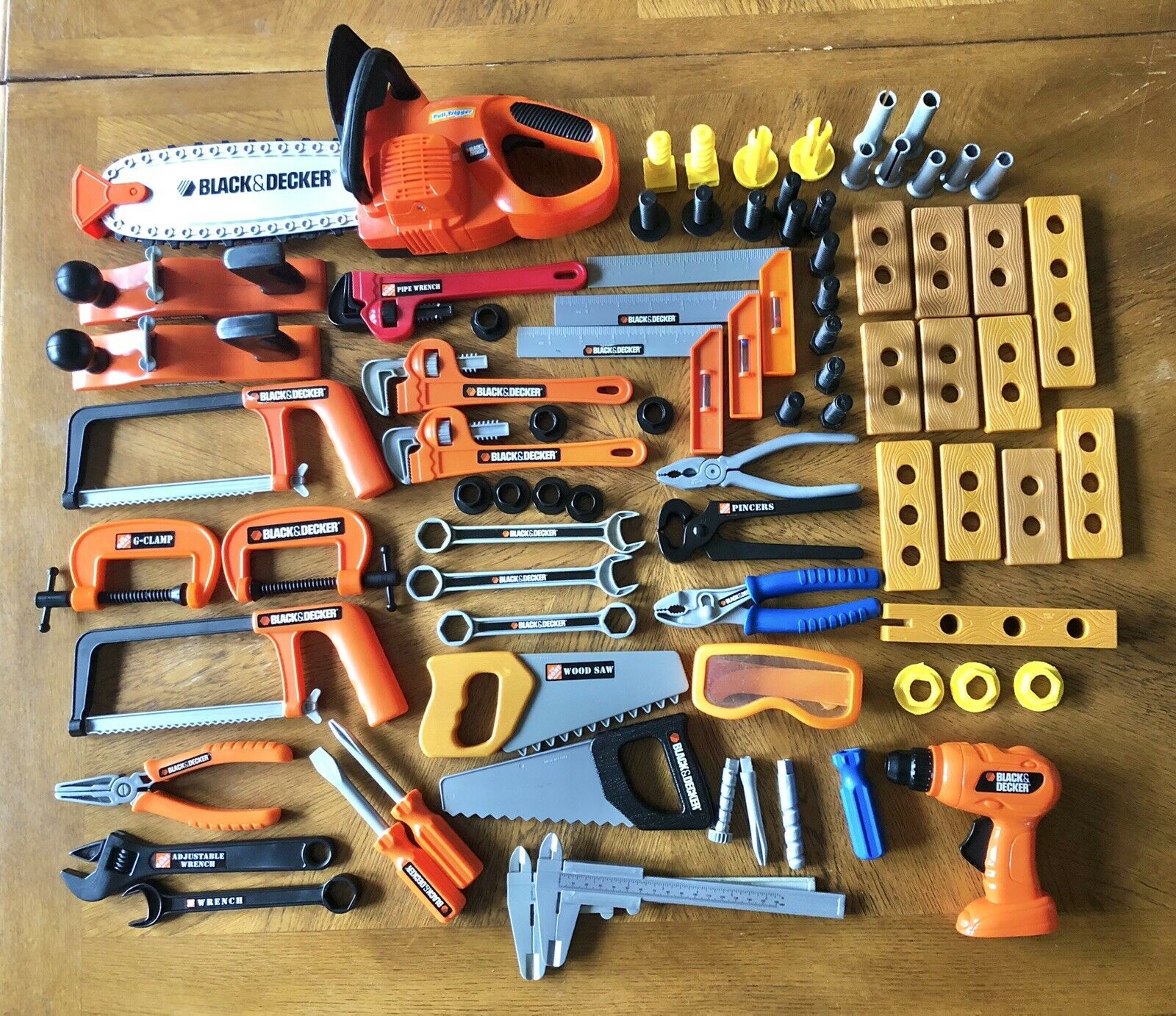 Huge 80 Pc Lot Pretend Play Home Depot Power Tools Chainsaw Black & Decker Toys