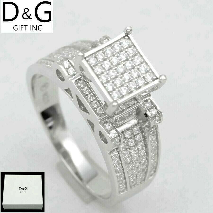 Dg Women's 925 Sterling Silver.wedding Brilliant Cz Eternity Ring 6 7 8 9 10 Box