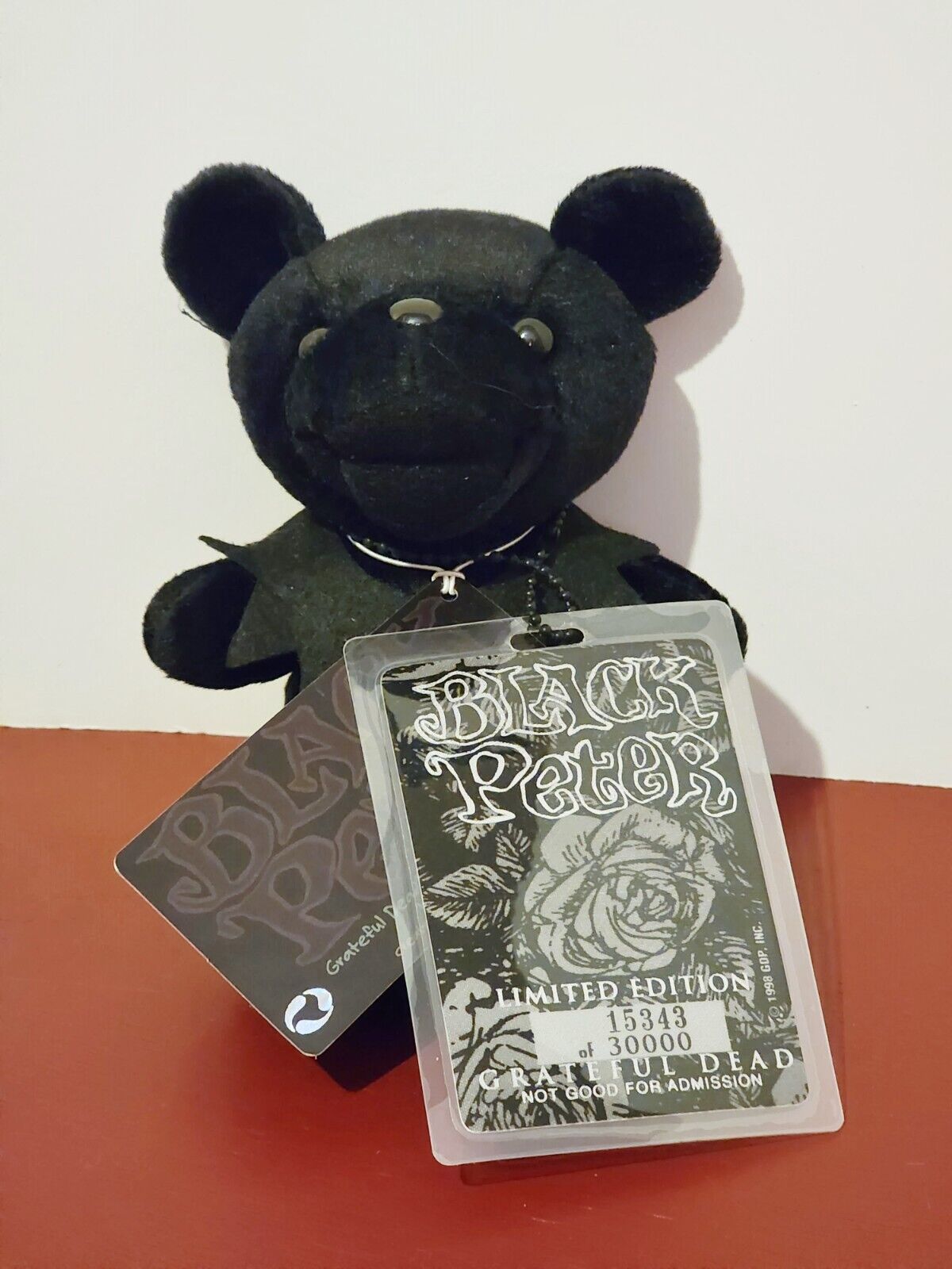 Grateful Dead Beanie Bear Black Peter Limited Edition 7" Plush Liquid Blue Nwt