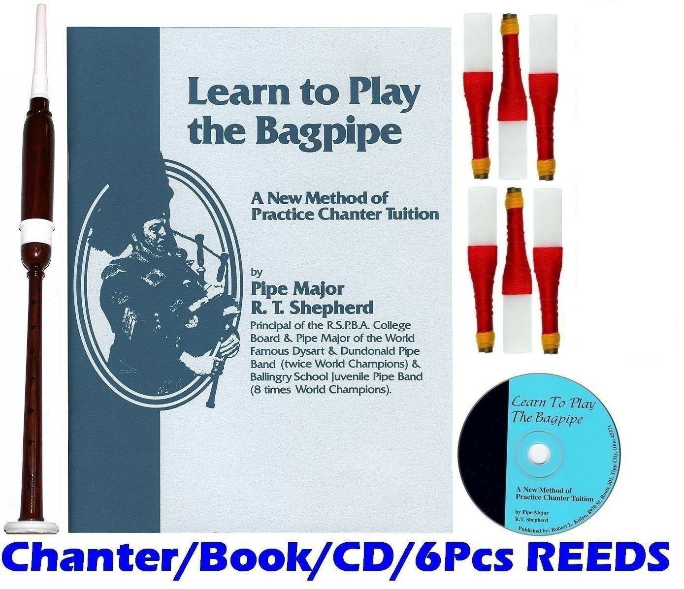 New Deura Bagpipe Practice Chanter, Book Cd And 6 Reeds $45