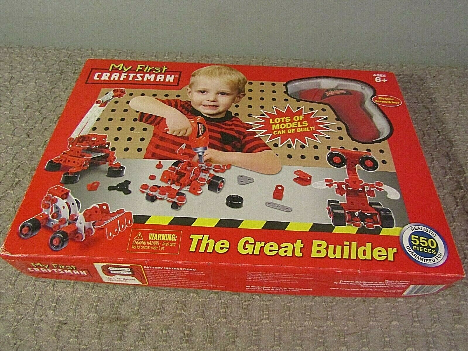 My First Craftsman Great Builder Set 550 Piece Electric Screwdriver New In Box!!